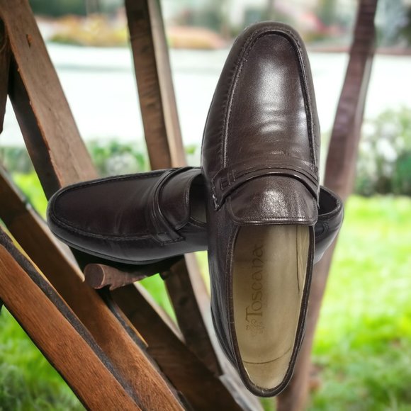 Italian Dress Loafers Handmade Hand-Stitched Calzoleria Toscana Venetian S-9 1/2 - Picture 12 of 15